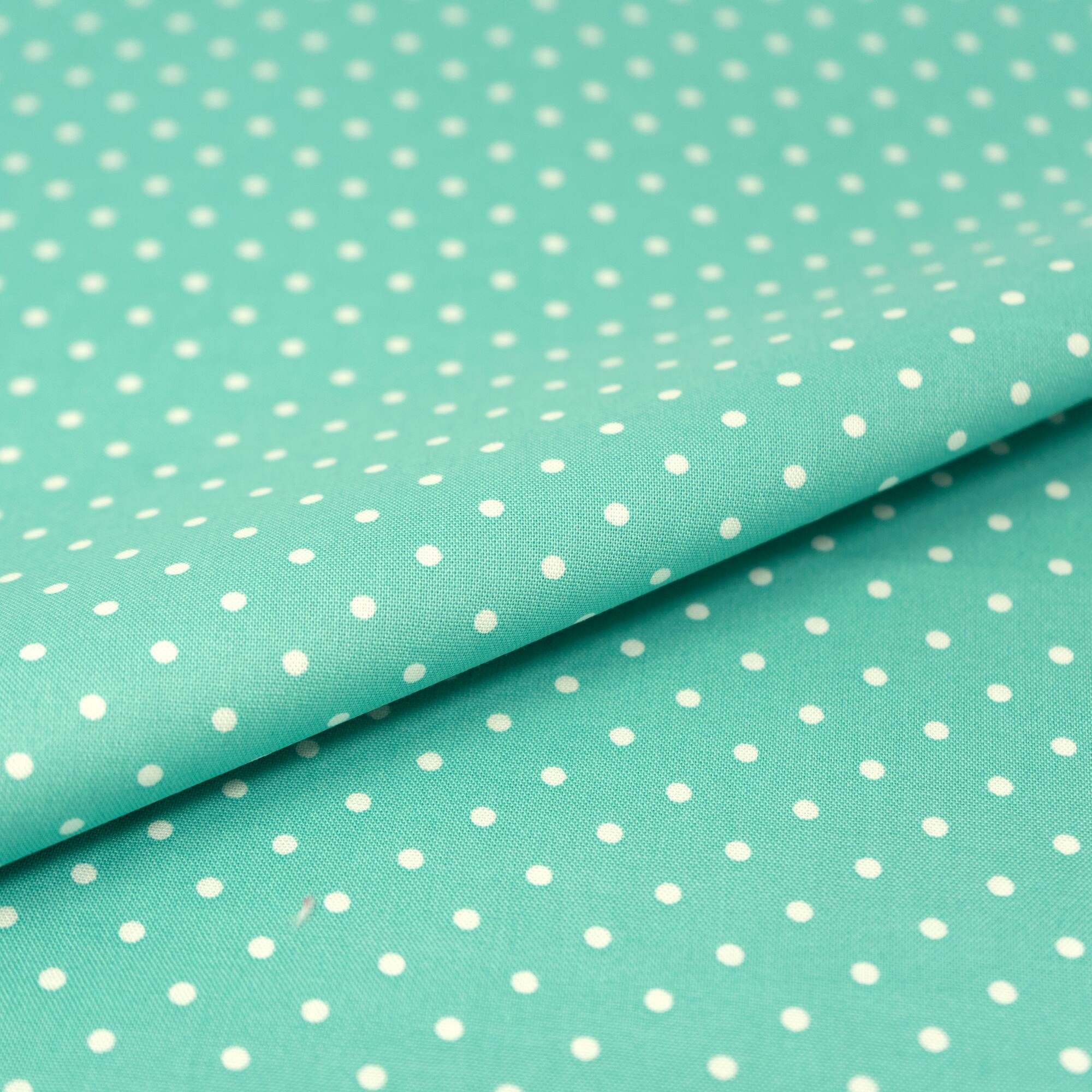 SINGER Christmas Aqua Dots Cotton Fabric